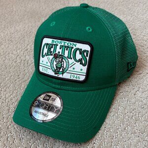 New Era Boston Celtics 9FORTY Plate Trucker Snapback Adjustable Hat Cap OSFM NWT